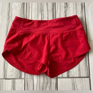 Red lululemon shorts